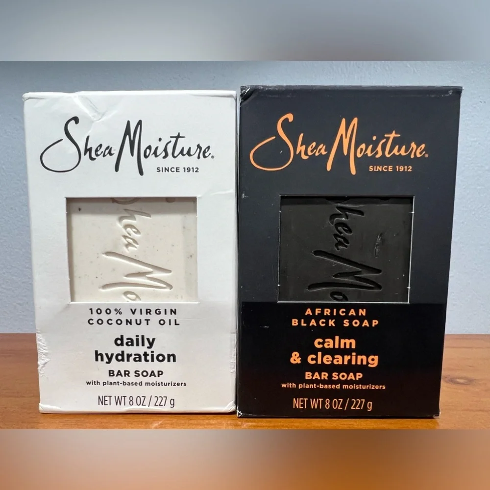 SHEA MOISTURE Calm Clearing African Black & Daily Hydration Coconut Oil Bar Soap